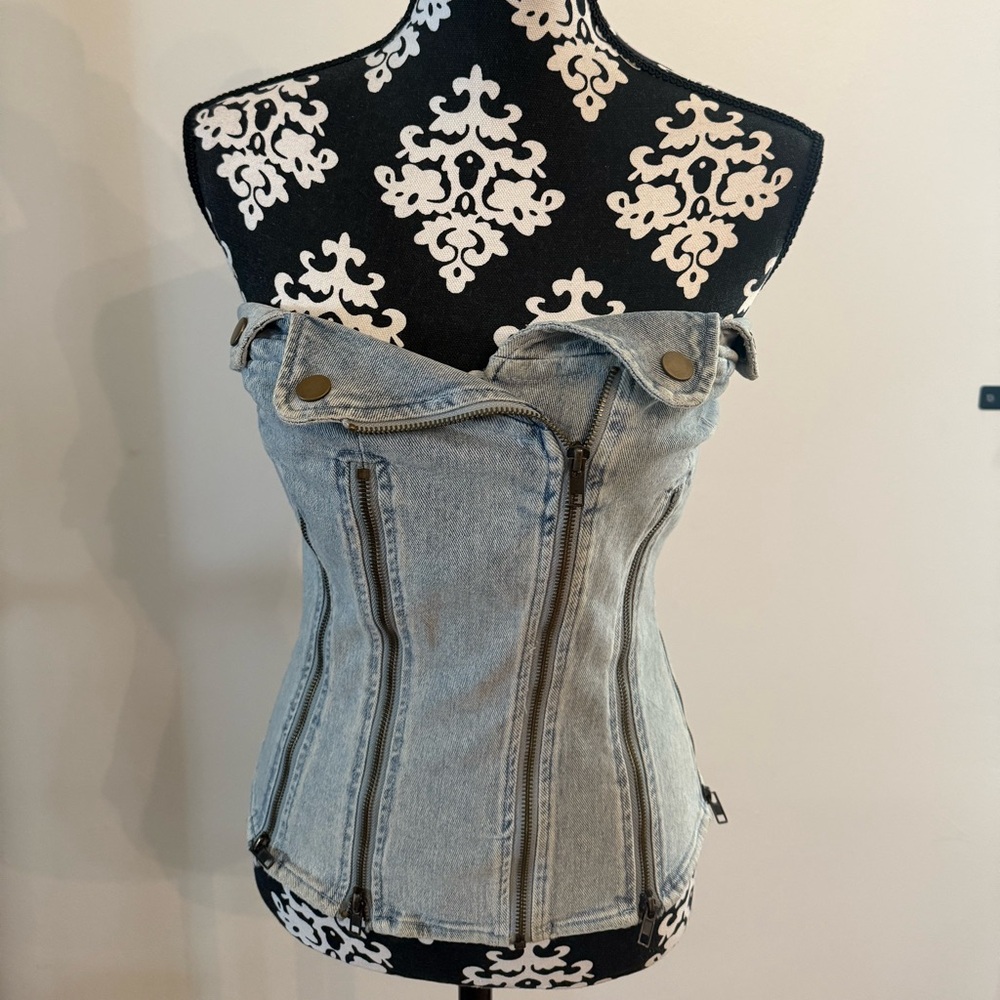 AKIRA Light Blue Denim Top